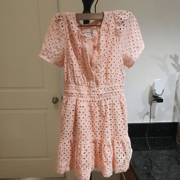 Anthropologie | The Somerset Mini Dress: Eyelet Edition in Pink - Size Small - Picture 1 of 10